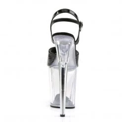 Pleaser 8" Clear/Black Ankle Strap High Heels* Shoes 8 Pleaser 8