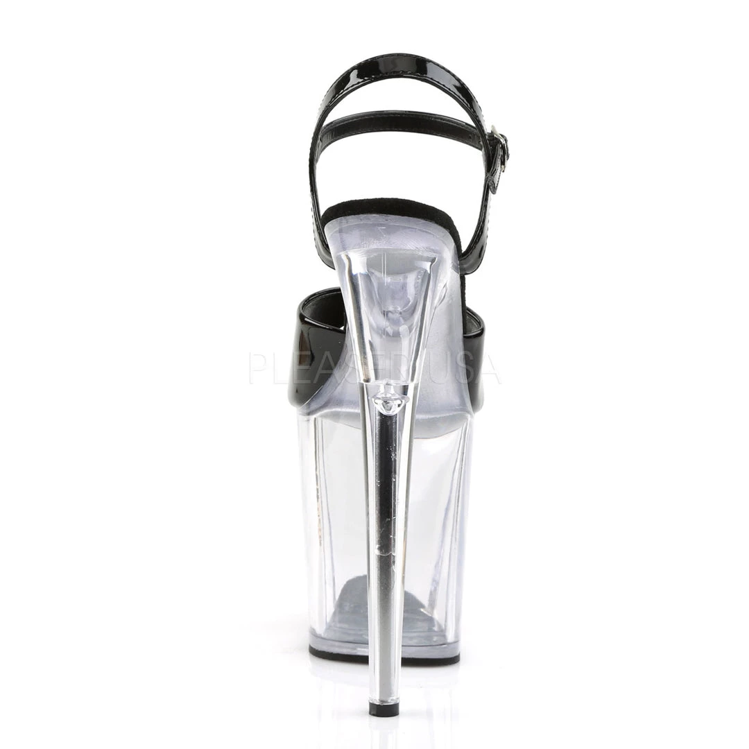 Pleaser 8" Clear/Black Ankle Strap High Heels* Shoes 5 Pleaser 8" Clear/Black Ankle Strap High Heels* Shoes