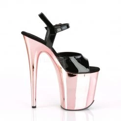 Pleaser Shoes Black/Rose Gold 8