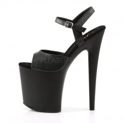 Pleaser 8" Black Faux Leather Heels W/ 4" Platform* Shoes