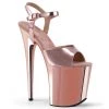 Pleaser Shoes 8" Rose Gold Ankle Strap Heels*