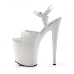 Pleaser Shoes 8" White Ankle Strap High Heels*