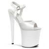 Pleaser Shoes 8" White Ankle Strap High Heels*