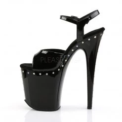 Pleaser Shoes 8" Black Ankle Strap Stripper High Heels*
