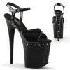 Pleaser Shoes 8" Black Ankle Strap Stripper High Heels*