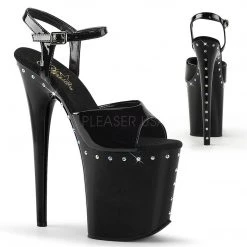 Pleaser Shoes 8" Black Ankle Strap Stripper High Heels*