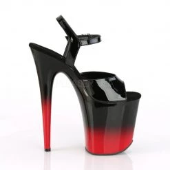 Pleaser Black/Red 8" Ankle Strap Pumps* 9 Pleaser Black/Red 8