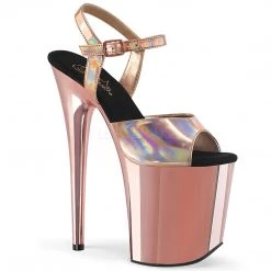 Pleaser Shoes Rose Gold 8" Ankle Strap Heels*