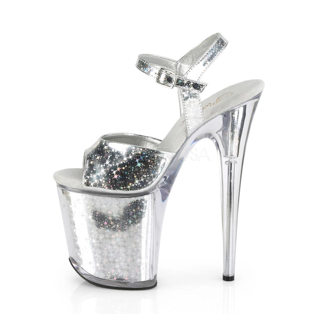 Pleaser 8" Heel Silver Ankle Strap Platforms* Shoes 4 Pleaser 8" Heel Silver Ankle Strap Platforms* Shoes