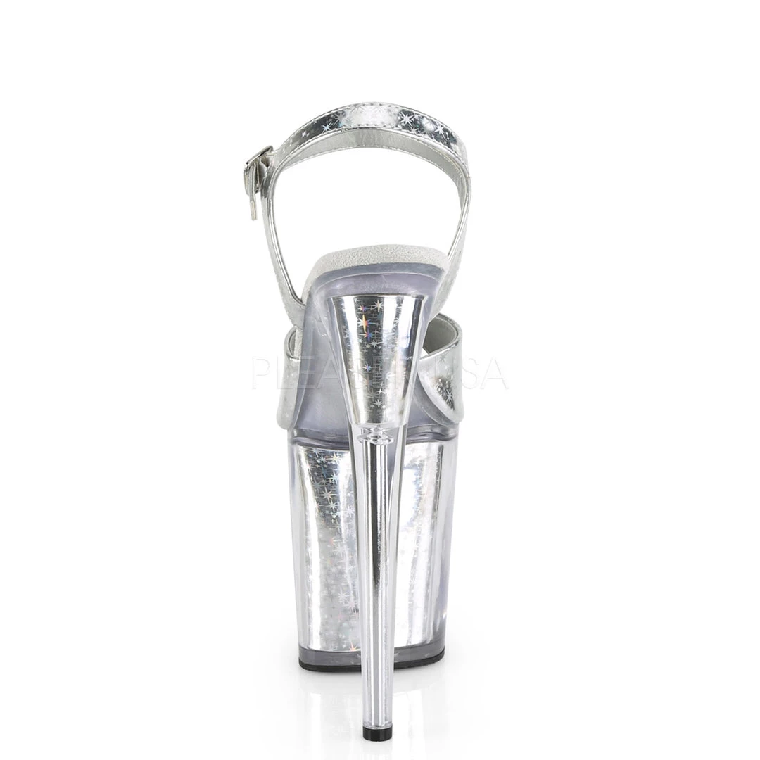 Pleaser 8" Heel Silver Ankle Strap Platforms* Shoes 5 Pleaser 8" Heel Silver Ankle Strap Platforms* Shoes