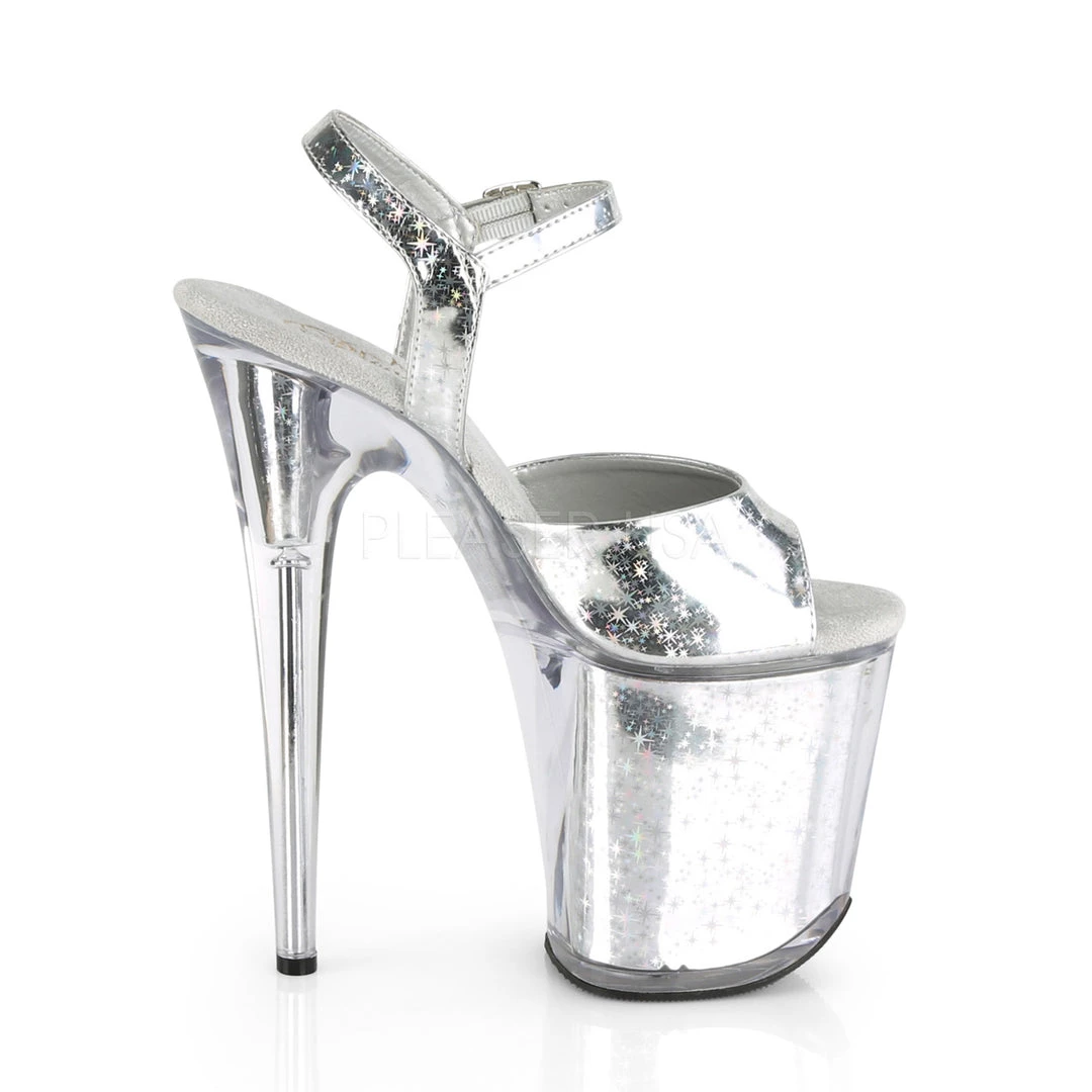 Pleaser 8" Heel Silver Ankle Strap Platforms* Shoes 6 Pleaser 8" Heel Silver Ankle Strap Platforms* Shoes