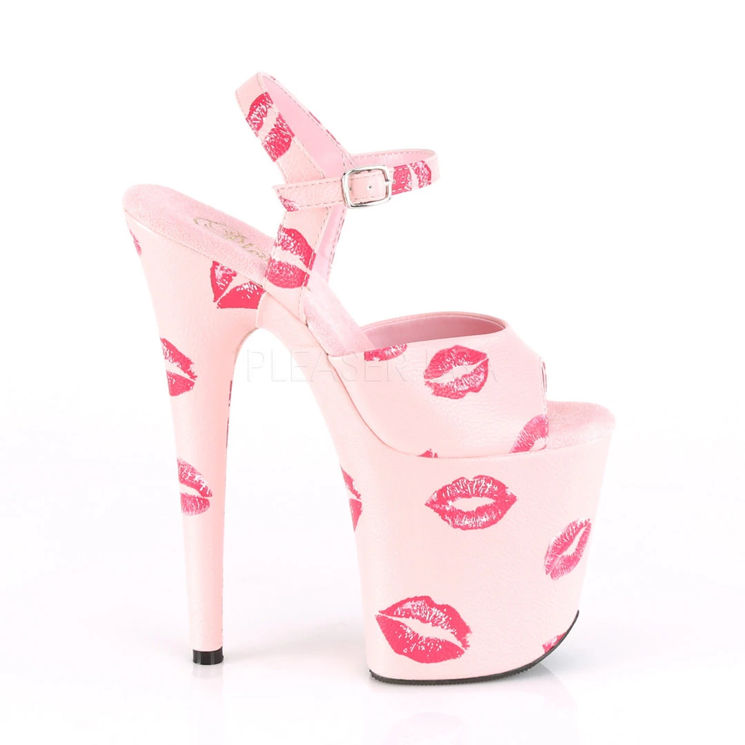 Pleaser 8" Heel Pink Faux Leather Platforms* 6 Pleaser 8" Heel Pink Faux Leather Platforms*