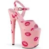 Pleaser 8" Heel Pink Faux Leather Platforms* 1 Pleaser 8" Heel Pink Faux Leather Platforms*