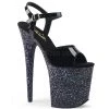 Pleaser 8" Black Glitter High Heels*