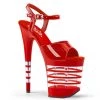 Pleaser 8" Red Ankle Strap Pumps*