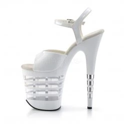 Pleaser Shoes 8" White Ankle Strap Stripper Heels*