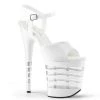 Pleaser Shoes 8" White Ankle Strap Stripper Heels*
