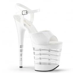 Pleaser Shoes 8" White Ankle Strap Stripper Heels*