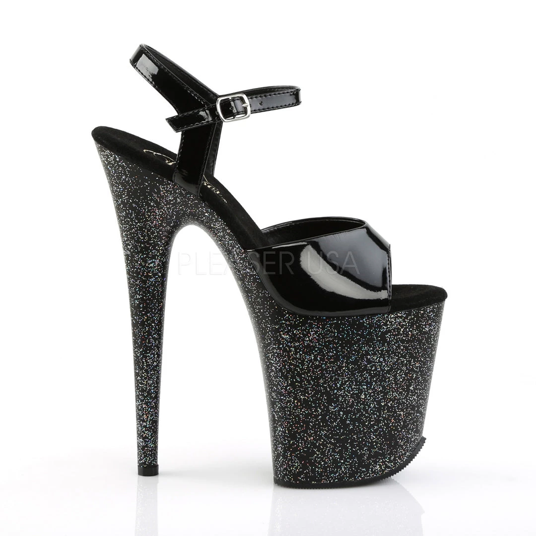 Pleaser Shoes 8" Black Glitter Heels* 6 Pleaser Shoes 8" Black Glitter Heels*