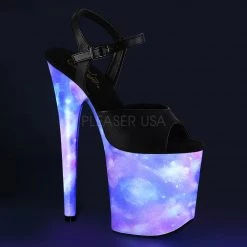 Pleaser Shoes 8" Heel Blue/Purple Faux Leather Platforms*