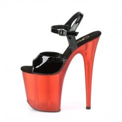 Pleaser Shoes Black/Red 8" Ankle Strap Heels*