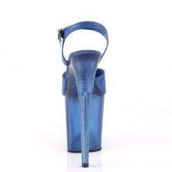 Pleaser 8" Blue/Clear Faux Leather Heels* Shoes 8 Pleaser 8