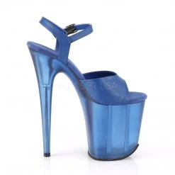 Pleaser 8" Blue/Clear Faux Leather Heels* Shoes 9 Pleaser 8