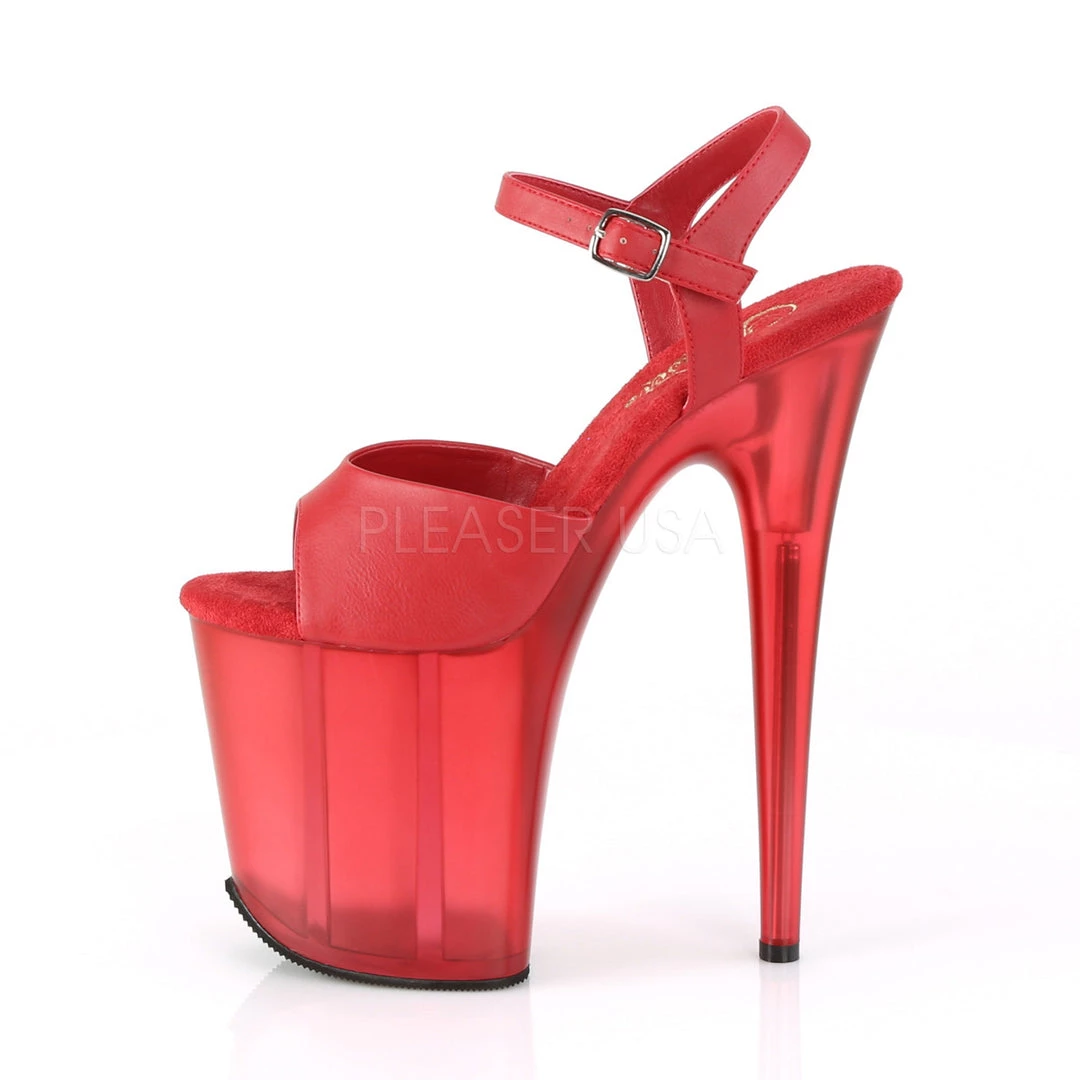 Pleaser 8" Red Faux Leather Heels* 4 Pleaser 8" Red Faux Leather Heels*