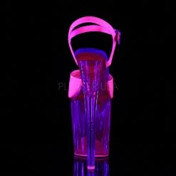 Pleaser Glow In The Dark & Neon 8" Hot Pink Ankle Strap High Heels* 8 Pleaser Glow In The Dark & Neon 8