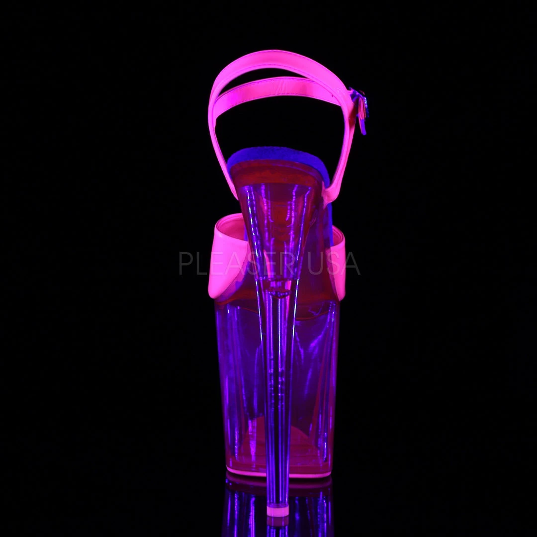 Pleaser Glow In The Dark & Neon 8" Hot Pink Ankle Strap High Heels* 5 Pleaser Glow In The Dark & Neon 8" Hot Pink Ankle Strap High Heels*
