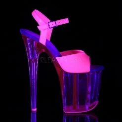 Pleaser Glow In The Dark & Neon 8" Hot Pink Ankle Strap High Heels* 9 Pleaser Glow In The Dark & Neon 8