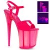 Pleaser Glow In The Dark & Neon 8" Hot Pink Ankle Strap High Heels* 2 Pleaser Glow In The Dark & Neon 8" Hot Pink Ankle Strap High Heels*