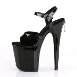 Pleaser 8" Black Ankle Strap Pumps* Shoes