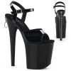 Pleaser 8" Black Ankle Strap Pumps* Shoes