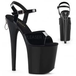 Pleaser 8" Black Ankle Strap Pumps* Shoes