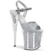 Pleaser Shoes Silver 8" Glitter Heels*