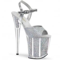 Pleaser Shoes Silver 8" Glitter Heels*