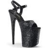 Pleaser 8" Heel Black Glitter Platform Shoes*