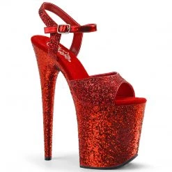 Pleaser 8" Red Glitter Pumps*