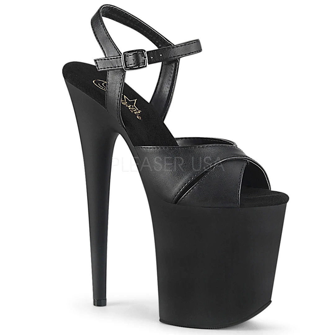 Pleaser Black 8" Faux Leather High Heels* 3 Pleaser Black 8" Faux Leather High Heels*