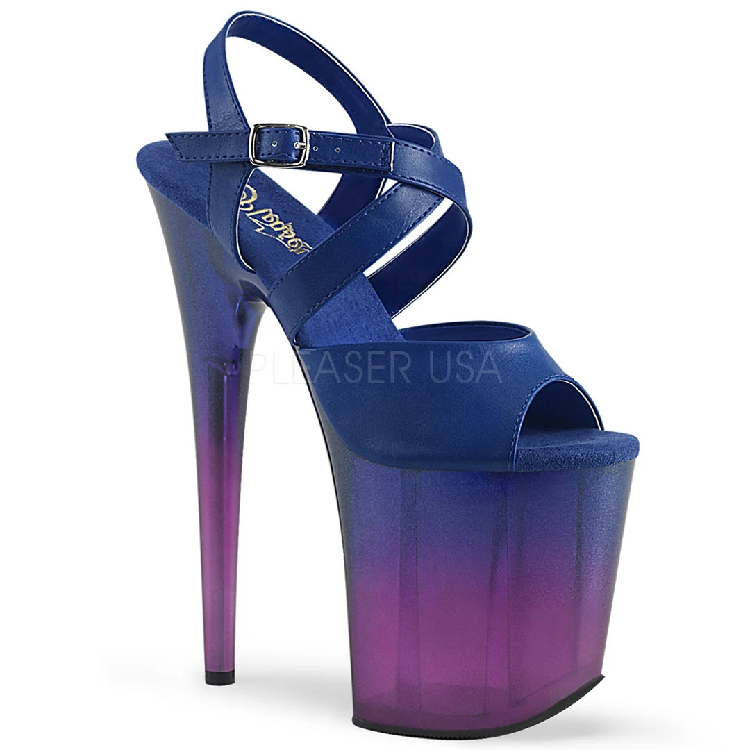 Pleaser 8" Heel Blue Ankle Strap Sandal Platform Shoes* 3 Pleaser 8" Heel Blue Ankle Strap Sandal Platform Shoes*