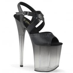 Pleaser 8" Stilleto Black Ankle Strap Sandal Platform Shoes*