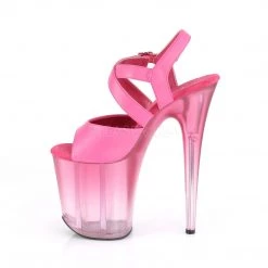 Pleaser Shoes 8" Heel Clear/Fuchsia Faux Leather Platforms*