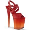 Pleaser 8" Heel Red Ankle Strap Sandal Platform Shoes*