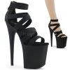 Pleaser 8" Heel Black Faux Leather Platform Shoes*