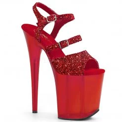 Pleaser 8" Red Glitter Stripper High Heels*