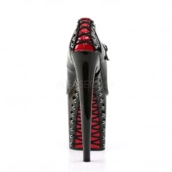 Pleaser 8" Heel Black/Red Platform Shoes* 8 Pleaser 8
