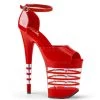Pleaser 8" Red Ankle Strap Stripper Heels* Shoes