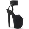 Pleaser 8" Heel Black Ankle Strap Platforms*