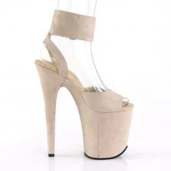 Pleaser 8" Beige Ankle Strap High Heels* Shoes 9 Pleaser 8